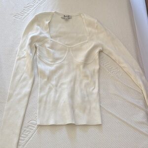 Madewell Cream Long Sleeve Top